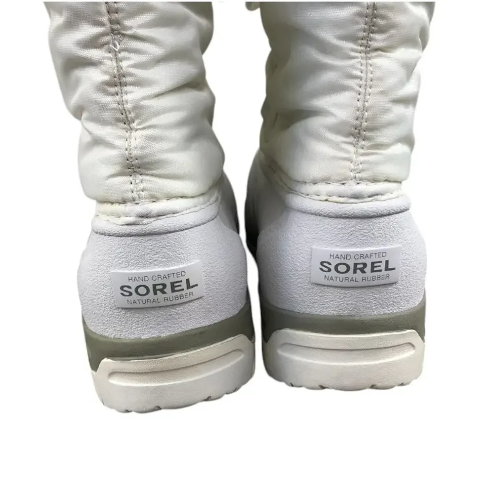 SOREL Snowlion Insulated Knee High Winter Boots Sz 9 White Cozy Stylish Durable
